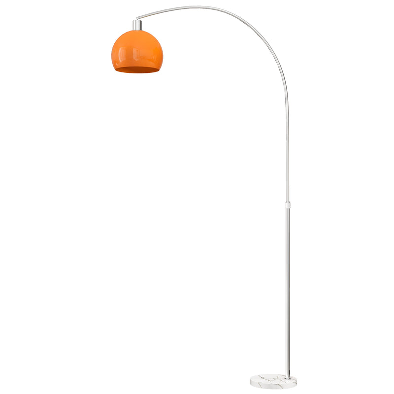 Modern Floor Lamp with Fabric Shade and Foot Switch for Lounge or Office, Orange