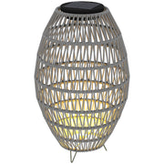 Grey Rattan Solar Garden Lantern IP44 Waterproof Auto On Off Light by Outsunny