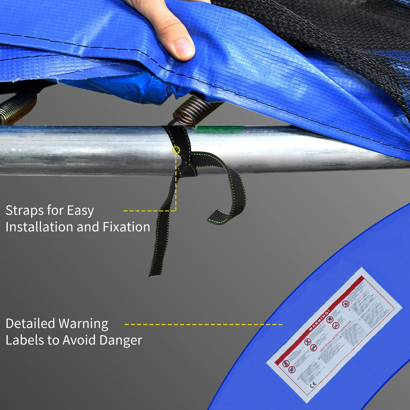 Trampoline Safety Pad for 12ft Round Frame Prevents Bumps and Scrapes Multicolour AOSOM