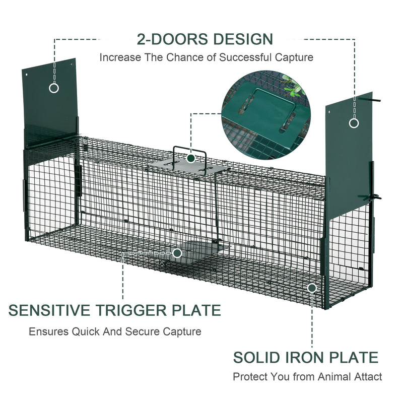 Two Door Live Animal Trap for Rats and Mice Ideal for Humane Capture, Dark Green