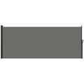 Dark Grey Retractable Garden Side Awning 400 x 180cm for Privacy on Patio or Balcony