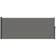 Dark Grey Retractable Garden Side Awning 400 x 180cm for Privacy on Patio or Balcony