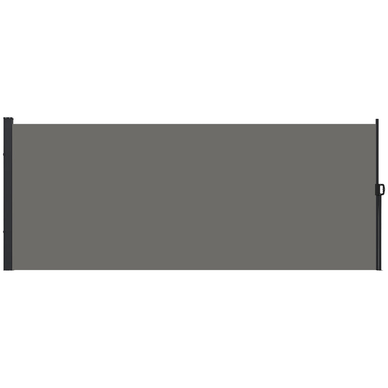 Dark Grey Retractable Garden Side Awning 400 x 180cm for Privacy on Patio or Balcony