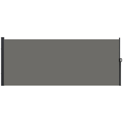 Dark Grey Retractable Garden Side Awning 400 x 180cm for Privacy on Patio or Balcony