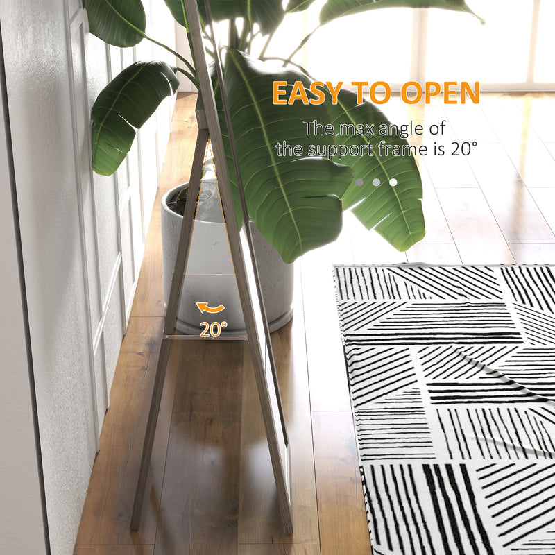 Full Length Farmhouse Mirror Freestanding or Wall Mounted for Bedroom or Hallway, Grey