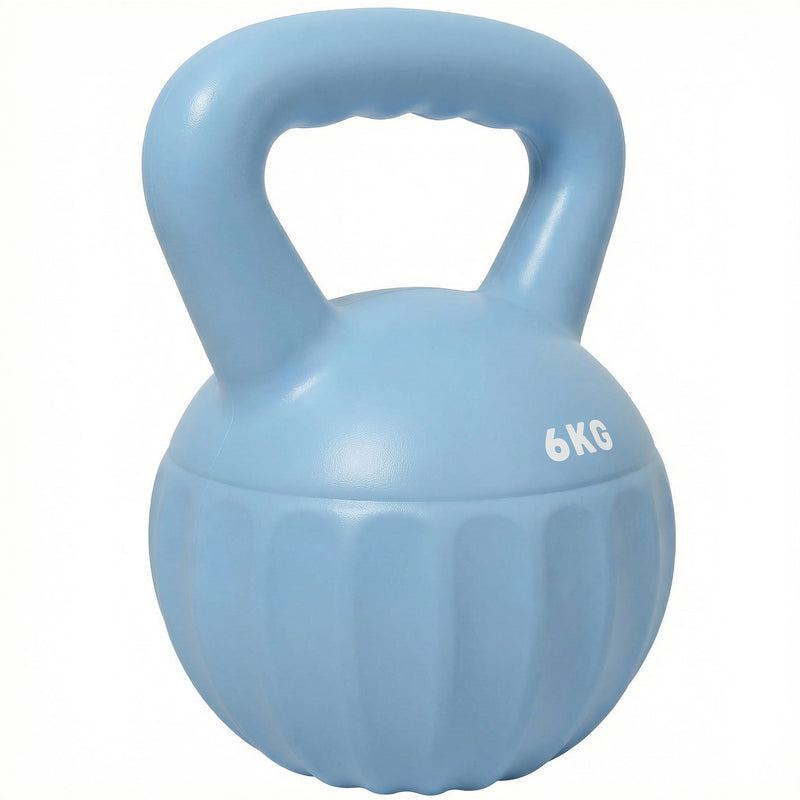 Kettlebell for Safe Home Strength Training with Anti Slip Handle 6 kg Blue AOSOM