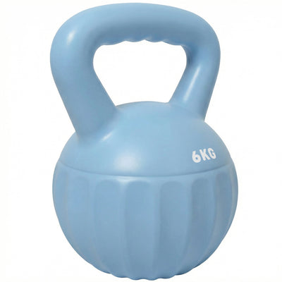 Kettlebell for Safe Home Strength Training with Anti Slip Handle 6 kg Blue AOSOM