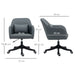 Grey Microfibre Office Chair with Massage Lumbar Support and Wheels for Home and Office by Vinsetto