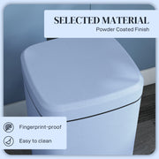 20L Metal Kitchen Bin with Soft Close Lid Ideal for Home or Office Use Light Blue