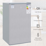 91L Under Counter Fridge Freezer With Chiller Box Adjustable Thermostat Grey