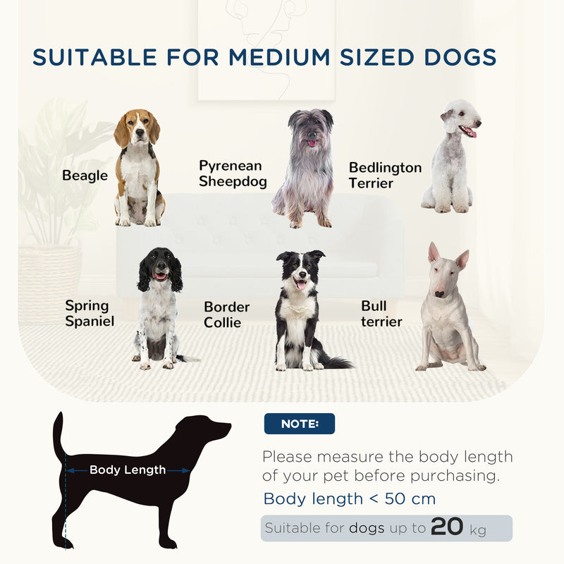 Raised Dog Sofa Bed with Soft Removable Cushion for Medium Breeds Indoor Use Grey