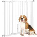 Extra Tall Indoor Pet Gate with Cat Flap and Auto Close Fits 74 to 101cm Wide White
