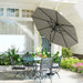 Light Grey 2.7M Garden Parasol Umbrella With Tilt and Crank by Outsunny