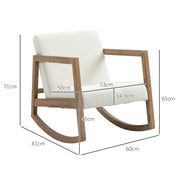 Cream White Teddy Fleece Rocking Chair with Wooden Base by HOMCOM