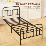 Single Metal Bed Frame with Strong Support Ideal for Guest or Spare Room Use Black