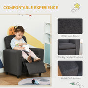 Kids 2 in 1 Armchair Sofa With Footrest Ideal for Playroom or Bedroom Use, Grey