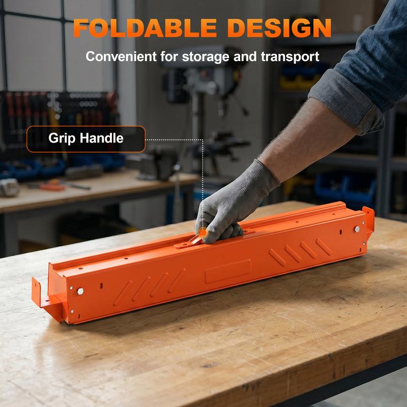 Adjustable Folding Sawhorse Pair for Stable DIY and Woodworking Support Orange Black