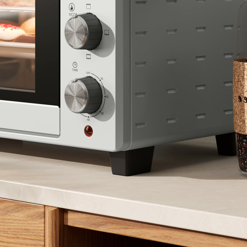 21L Mini Countertop Oven with Adjustable Temperature 100 - 230 Degrees Centigrade Silver by HOMCOM