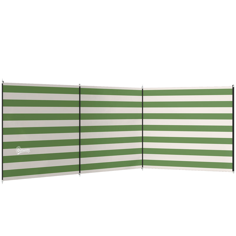 Outdoor Windbreak for Camping and Beach Shelter with Steel Poles and Carry Bag Army Green