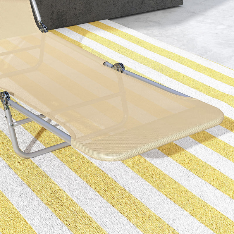 Set of 2 Reclining Garden Sun Loungers with Pillow and Steel Frames for Outdoor Relaxing, Brown