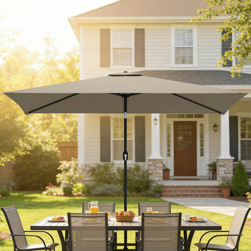 3x2m Garden Parasol with Adjustable Tilt for Easy Sun Protection on Patios and Lawns Outsunny