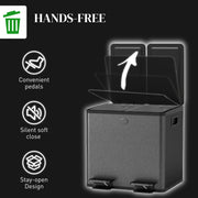 30L Dual Compartment Recycling Bin With Deodoriser Holders For Kitchen Use Black