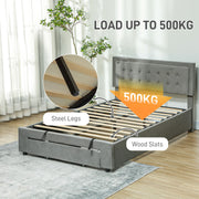 Double Ottoman Bed Frame With Storage Drawer Ideal For Bedrooms Grey