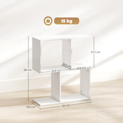 Slim 3 Tier S Shaped Side Table With Storage Shelves Ideal For Small Spaces White