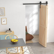 Sliding Door Track Kit for Folding Doors Space Saving and Quiet Operation Black AOSOM