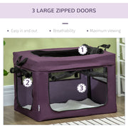 60cm Soft Pet Carrier With Cushion For Small Dogs Ideal For Travel, Purple