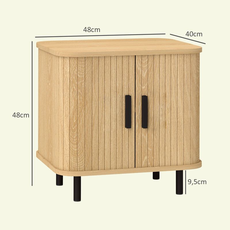 Bedside Table with Sliding Door for Tidy Bedroom Storage and Easy Access