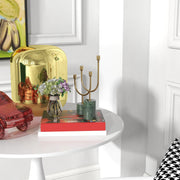 Modern Round Dining Table with Steel Base Space Saving Design for Small Spaces Grey