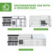 Wooden Chicken Coop with Nesting Box Slide-Out Tray and Perches for 4-6 Chickens by PawHut
