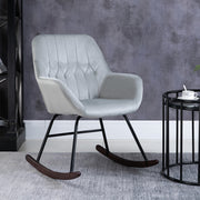 Rocking Armchair with Steel Frame and Padded Seat for Lounge or Office Use Grey and Black