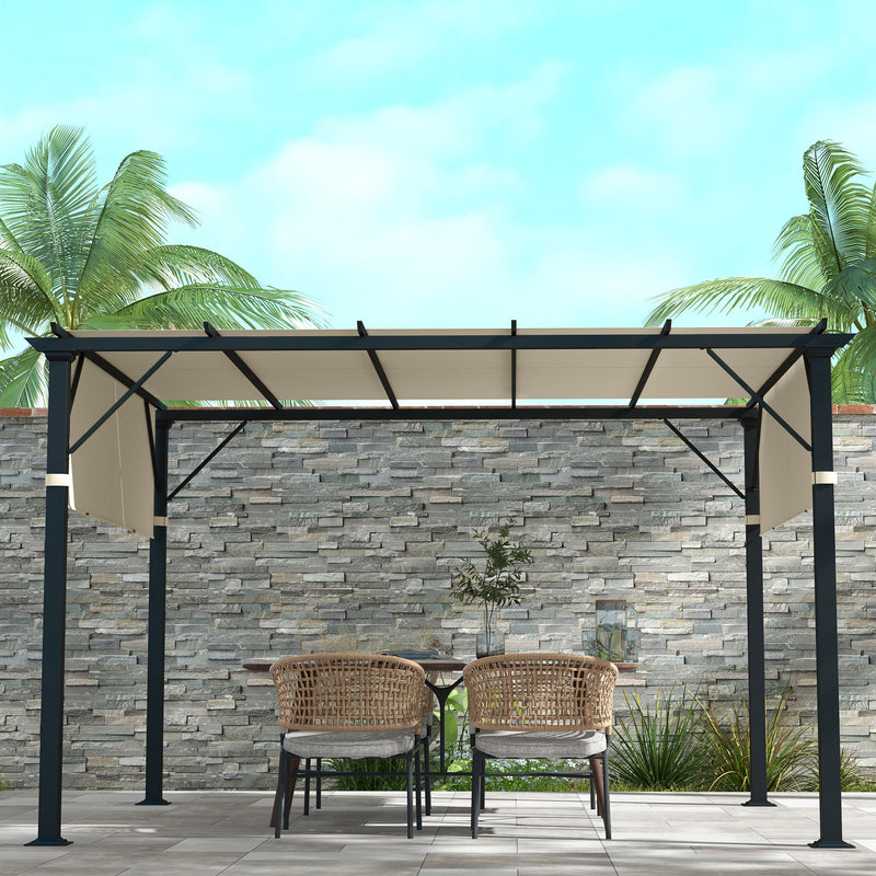 Cream 2 Piece UV Resistant Pergola Canopy Set For 3 x 3m Garden Shade Easy To Fit