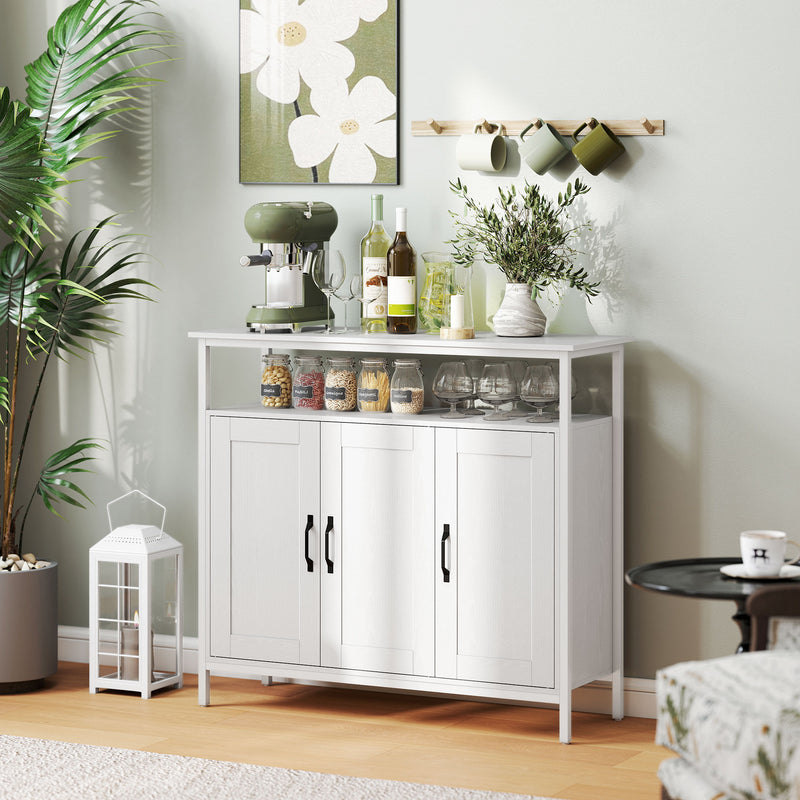 Kitchen Sideboard with Adjustable Shelves for Organised Storage White AOSOM