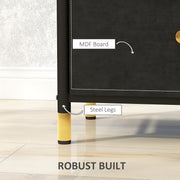 Black Faux Leather Bedside Table with Storage by HOMCOM