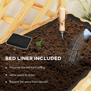 Wooden Garden Planter Box With Trellis And Storage Shelves For Climbing Plants Natural Outsunny