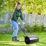 38L Fillable Steel Lawn Roller for Easy Ground Levelling, Black by Outsunny