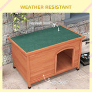 Outdoor Wooden Dog Kennel With Removable Floor and Open Roof for Easy Cleaning Natural Wood