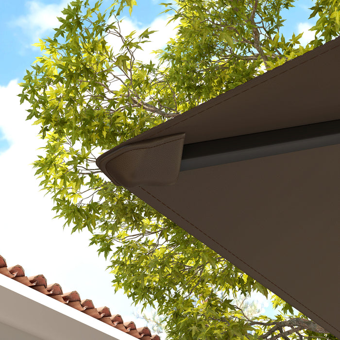 Brown 3 x 3m Gazebo Canopy Replacement Cover Water-Resistant with Drain Holes by Outsunny