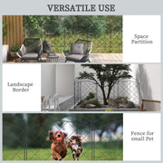 Black Decorative Steel Picket Fence Panels Set of 4 For Garden Borders and Pathways