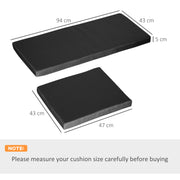Black Garden Seat Cushion Pads Set of 3 for Rattan Furniture by Outsunny
