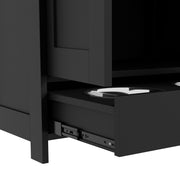 Pet Feeding Station with Raised Dog Bowls Adjustable Height and Storage Hooks, Black