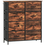 Chest of 8 Fabric Drawers with Wood Top for Bedroom or Hallway Storage Rustic Brown