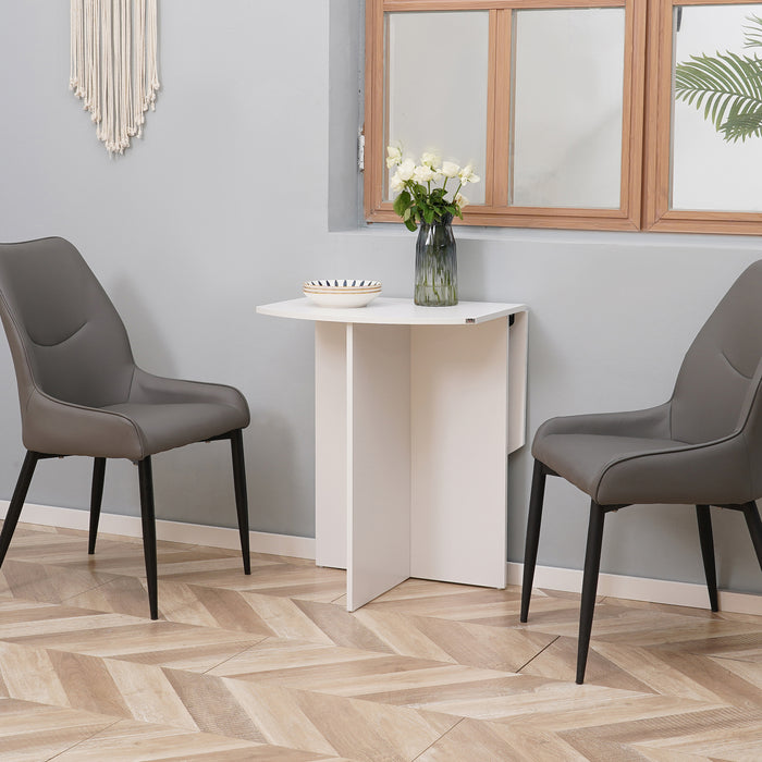 White 4 Seater Drop Leaf Dining Table Space Saving Design by HOMCOM