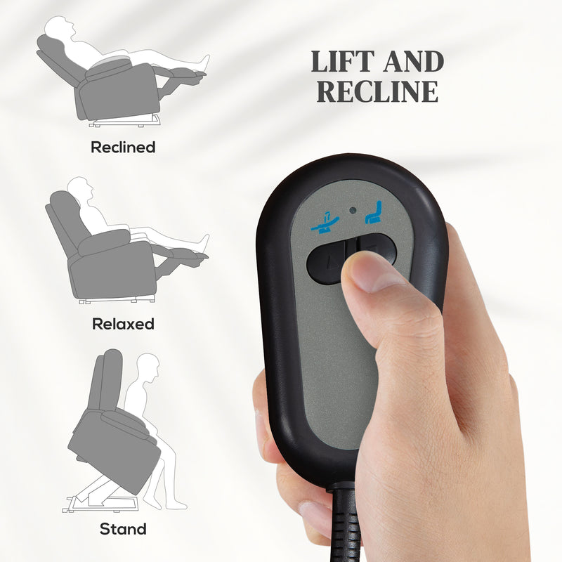 Electric Riser Recliner Armchair with Remote Control and Padded Footrest for Comfort Grey