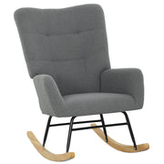Grey Teddy Fleece Rocking Chair with Wooden Base by HOMCOM