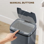 15L Automatic Sensor Bin Touch Free Waste Solution For Kitchen Or Bathroom Grey AOSOM