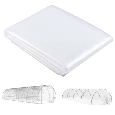 Clear 6 x 10m Heavy Duty Greenhouse Cover UV Resistant Waterproof Plastic Sheeting by Outsunny